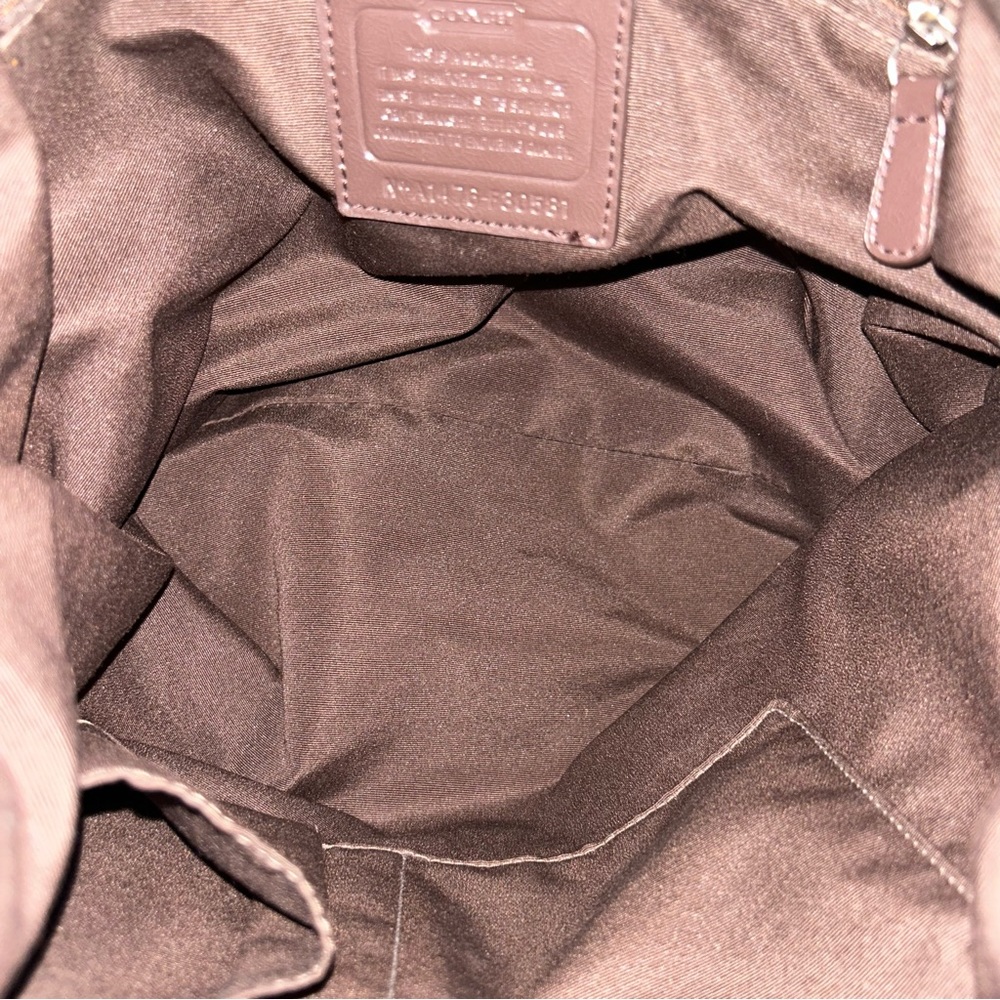 Coach Brown and cream signature drawstring bag. - Picture 7 of 9